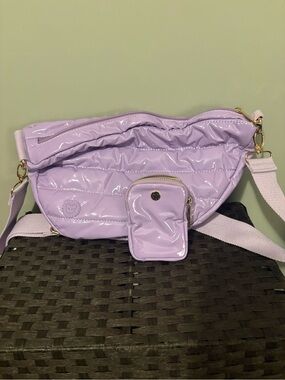 Citymouse Lavender Quilted Crossbody Belt Bag with matching Pacifier Pouch